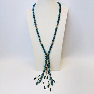 Zenzii Y-Drop Necklace Artsy Beaded Gold-Tone Long Length